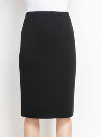 Jupe droite en laine mérinos noir