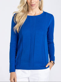 Pull femme coton acrylique bleu avec chevrons