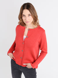veste-femme-laine-merinos-orange-goyave