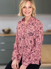 chemisier femme en viscose chaude rose