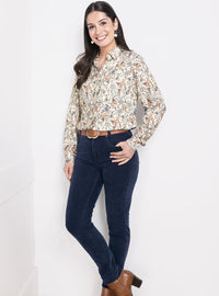 chemise femme fleurs bleues maison solfin