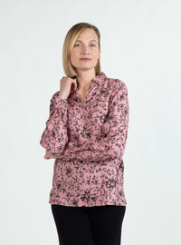 Chemisier femme en viscose chaude rose