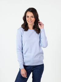 pull femme en laine bleu ciel léger