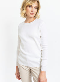 pull femme en laine blanc naturel