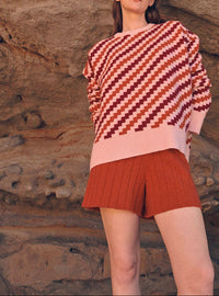 Pull Alba tricolore en laine & cachemire