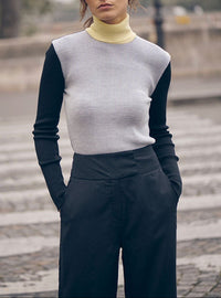 Pull Amandine tricolore en laine