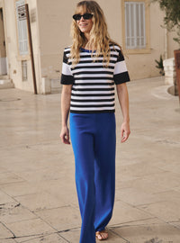 pantalon alexia bleu électrique pantalon bleu électrique féminin