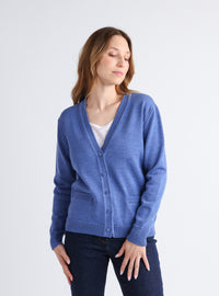 gilet femme bleu maille épaisse