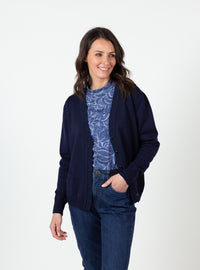 gilet chaud femme en laine mérinos marine