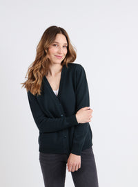 gilet chaud femme vert sombre fabriqué en France