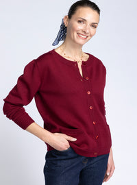 cardigan femme laine mérinos rouge médoc