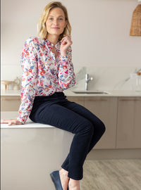 pantalon femme velours bleu marine