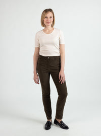 pantalon en velours vert kaki
