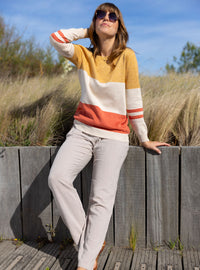 pull femme rayé beige fabriqué en France