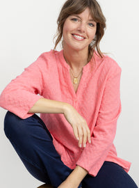 chemisier coton rose corail femme fabrique en France