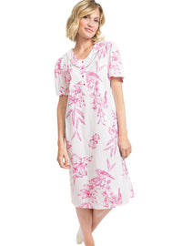 chemise de nuit coton rose femme made in France