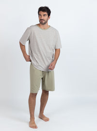pyjashort-homme-coton-vert-tilleul