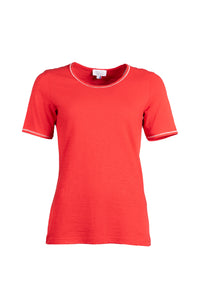 Tee-shirt coton flammé manches courtes orange