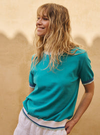 top bianca bleu lagon top femme bleu lagon confortable