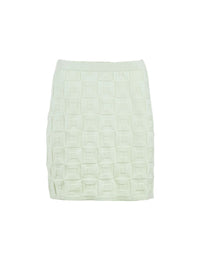 Jupe Bérengère jaune luciole en coton et maille fantaisie