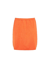 Jupe Blondie courte orange solaire en coton 