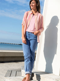 jean femme coton bleu indigo clair