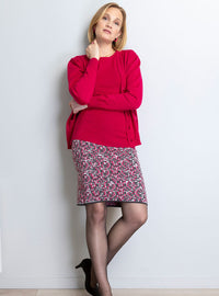 jupe femme jacquard gris en laine mérinos fabriquée en France