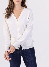 gilet en maille fine blanc cassé pour femme