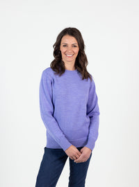 Pull épais femme en laine mérinos violet parme