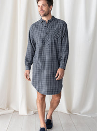 liquette homme coton bleu ecossais
