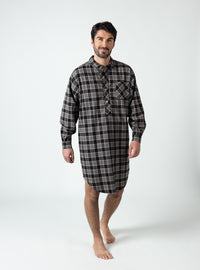 Liquette homme coton carreaux gris noir