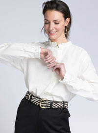 Chemisier femme coton laine écru fabriqué en France