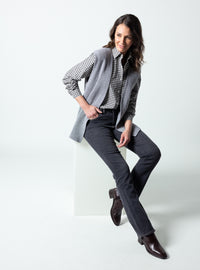 Gilet sans manches femme en laine merinos gris douceur