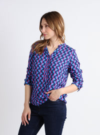 blouse femme bleu 100% viscose