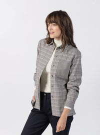 Surchemise femme coton prince de galles noir fabriquée en France