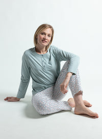 Pyjama femme coton vert sauge