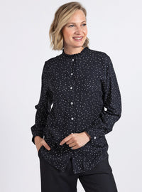 chemisier femme en viscose chaude noir