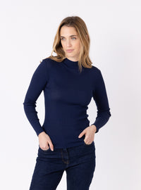 pull-chaussette-femme-col-montant-bleu-marine-face