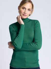 pull chaussette femme col montant vert irlandais