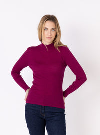 Pull chaussette femme laine et soie Violet Améthyste – vue de face