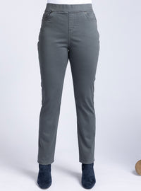 jegging femme gris bronze coton stretch