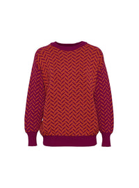 Pull Cindy orange fruité en laine vue studio