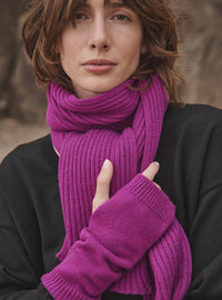 mitaines coralie violet digital texture maille lisse