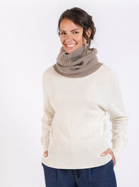 tour de cou en cachemire marron chanvre femme