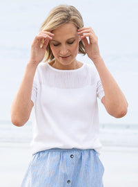 pull manches courtes  femme coton