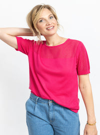 pull-femme-ajoure-rose-fuchsia