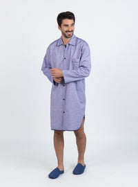 Liquette homme rayée bleue en coton fabriquée en France