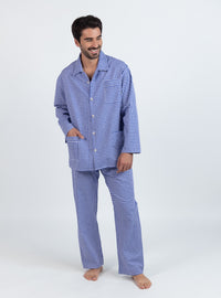 pyjama-homme-coton-carreaux-bleus