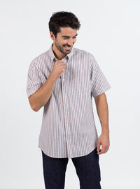 chemise-homme-rayee-marron