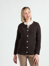 cardigan femme en laine marron